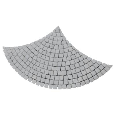 China Bianco Carrara White Marble Modern Fan Shaped Marble Mosaic Tile On Mesh for sale