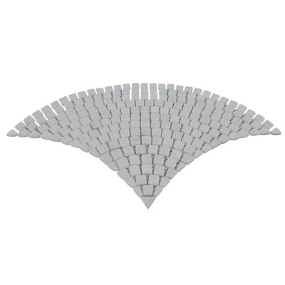 China Parquet Bianco Carrara White Marble Fan Shaped Mosaic Slab Carrara Marble Mosaic for sale