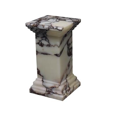 China Home Decoration Calacatta Viola Marble Stone White Marble Candle Vessel Holder For Home Decoration for sale