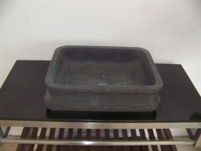 China Natural blue limestone bathroom sink honed for sale