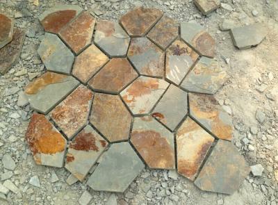 China Natural slate cultural stone S1120 rust slate Macadam Mosaic for sale