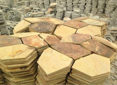 China Natural slate cultural stone S1120 rust slate Macadam Mosaic for sale