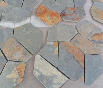 China Natural slate cultural stone S1120 rust slate Macadam Mosaic for sale