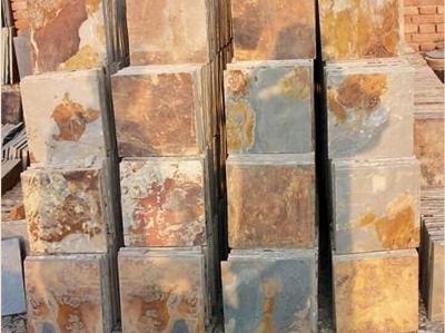 China Natural slate cultural stone S1120 rust slate wall stone for sale