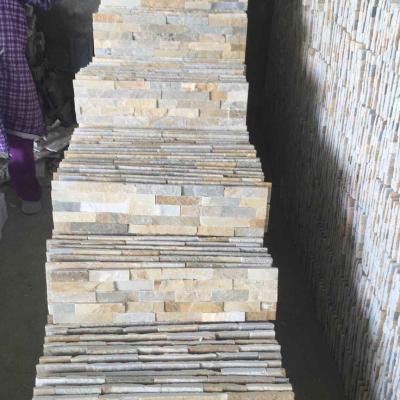 China Natural slate cultural stone yellow slate P014 cultural stone for sale