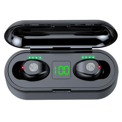 China 2 in 1 Tws with power bank 9D hi-fi stereo led display lcd 2000mah battery ipx7 waterproof tws f9 audifonos auriculares earphone wireless earbuds du BT 5.0 for sale