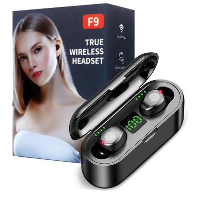 China 2 in 1 Tws With Power Bank Hot Sale F9 F9-2 Earphone With Power Bank Waterproof Digital Display IPx7 TWS True Wireless Earphone Stereo Earbud for sale