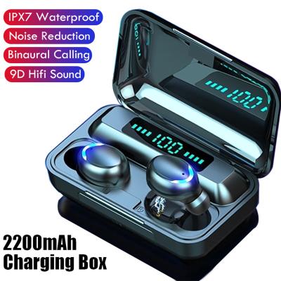 China 2 in 1 Tws With Power Bank F9 Earbuds YingHD LED Display Stereo Power Waterproof Mobile HiFi In Ear Earphone BT 5.1 TWS F9-5C Wireless Earphone for sale