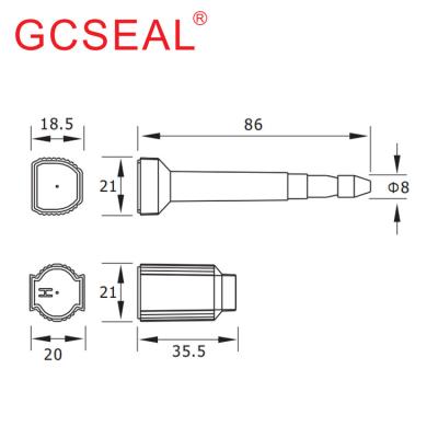 China Wholesale in China GC-B012 High Security Container Bolt Gasket 21*86*8mm for sale