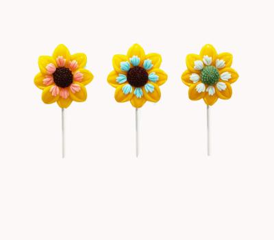 China Direct Sale Without Sugar Sugar Free Multicolor Sunflower Variety Of Fruit Flavors Lollipop Esponja for sale