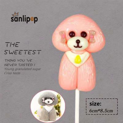 China Hard Candy Animal Modeling Children's Dog Sugarless Lollipop VIP Gifts Handmade Fruit Gift Candy for sale