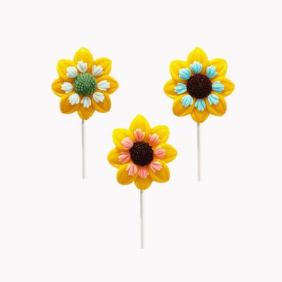 China Fruit Sugar Free Medium Sunflower Candy High Temperature Resistant Children's Day Gift Lollipop for sale