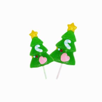 China Direct Selling Sugar Free Multicolor Christmas Tree Apple Flavored Lollipop Creative Llav for sale