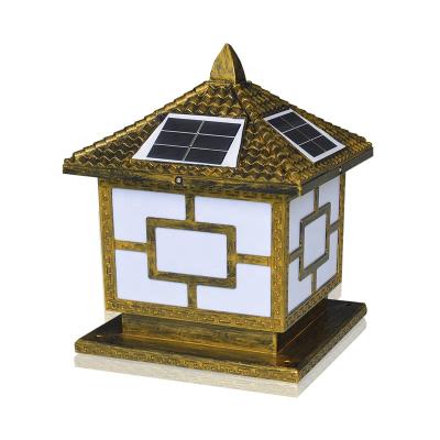 China Outdoor Garden Fence Square Lamp Solar Warm Saling Power Led Head Pillar Lamp Column Lamp for sale