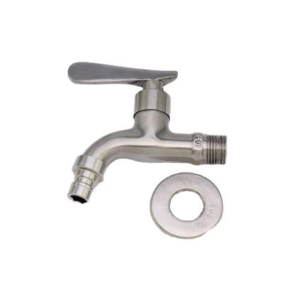 China Polished Modern Surface Brushed 304 Stainless Steel Luxury Faucet Sink Bathroom Garden Washing Machine Faucet for sale