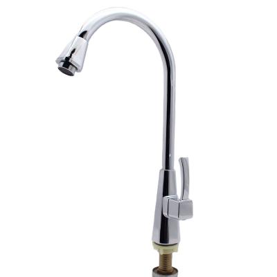 China Chinese Sense Faucets Hardware Manufacturer Sells New Style Rotating Long-neck Kitchen Splash-proof Faucet Installed on Deck for sale