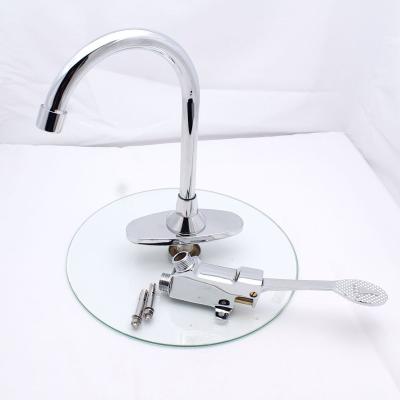 China Contemporary Hot Selling Medical Non-contact Brass Faucet Metered Kitchen Faucets Foot Basin Faucet Valve Foot Control for sale