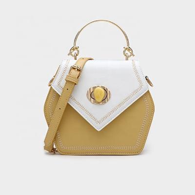 China Lady handbags icker fashion diamond metal lock embroider messenger handbags with special adjustable strap for sale