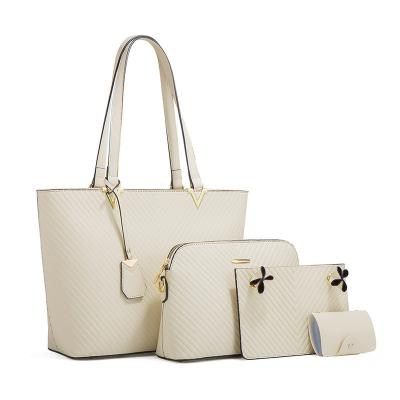 China Lady Fashion Women Handbags Wallet Tote Bag Shoulder Bags Top Handle Satchel Purse 4 Sets China Wholesale Handbags for sale