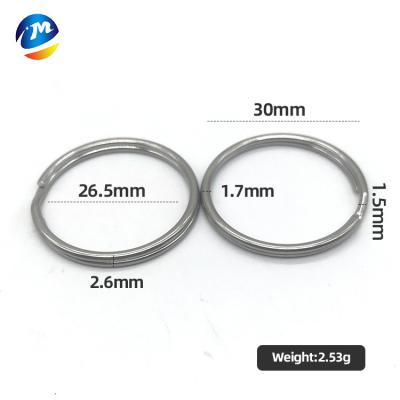 China Eco-friendly Anti-rust Split Edge Style Key Ring Stainless Steel Round Keyrings For DIY for sale