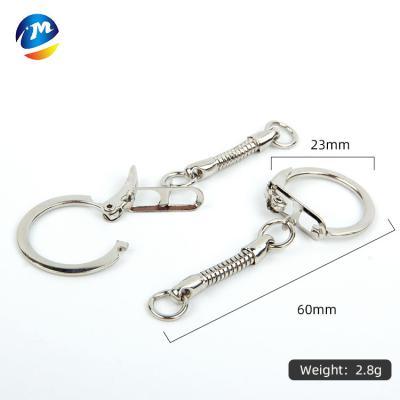 China Eco-Friendly Custom Key Chain Engraved Ring Flat Split Keychain Silver Easy Open Keychain for sale