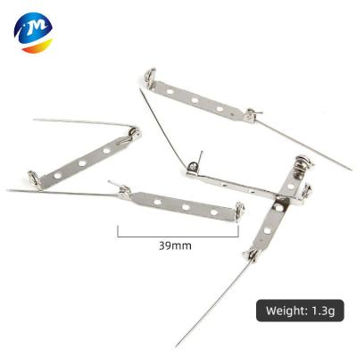 China Eco-friendly 39mm Rear Pin Badge Safety Pins Bar Pin Base With Safety Pin Use For Pin for sale