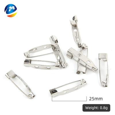 China Wholesale eco-friendly silver metal bollards 25mm safty zinc alloy safety pin for name tag and badge for sale