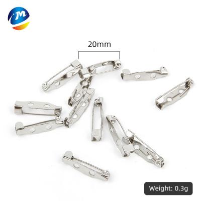 China Eco-friendly 2cm nickel safety pins catch 20mm silver badge metal clip safety pin for badge for sale