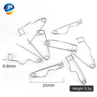 China Fancy 0.8x25mm Curved Defensive Positioning Pin 25mm Non-Standard Eco-Friendly Garment Safety Pins Nickel Eco-Friendly for sale