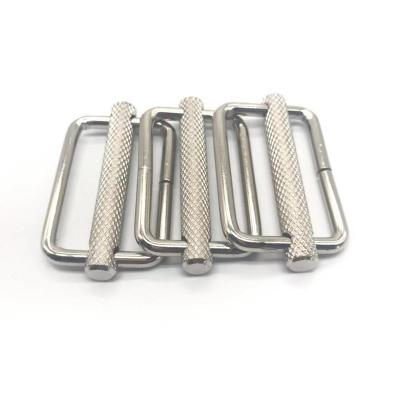 China Factory Wholesale Rectangle Metal Belt Buckle Three Prongs Bag Fittings Belt Buckle for sale