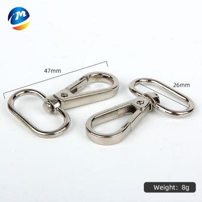 China Classic Lobster Claw Key Chain Nickel Spring Clip 47*26mm Dog Clip Snap Trigger Handbag Hook for Bag for sale