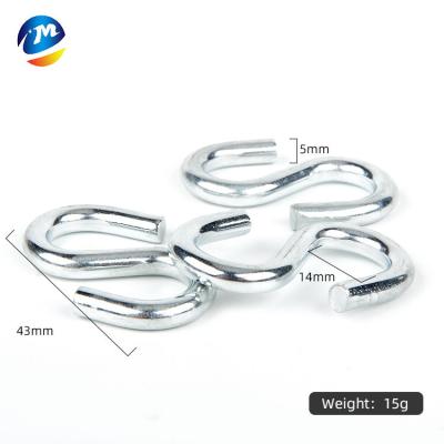 China Portable Custom Opening S Wide Galvanized Hooks Thick Iron Metal S Shaped Hook for sale