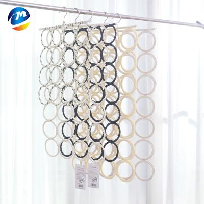 China Eco-friendly Rattan Paper Hanger 16 Rings Scarf Holder Environmental Protection Hanger Silk Towel Rack Hangers for sale