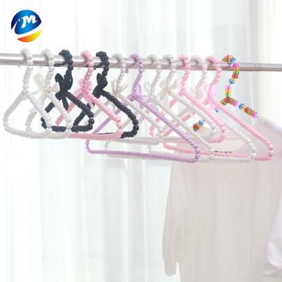 China Eco-friendly Plastic Clothing Hangers Factory Price Pearl Hanger Wedding Dress Hanger Plastic Pearl Hanger Clothes Hanger for sale