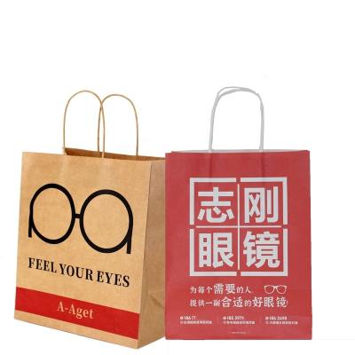 China Recycled Materials Cheap Price Commercial Maker Take Out Craft Carry Paper Shopping Bag With Ribbon Handle for sale