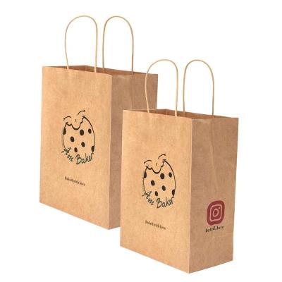 China Biodegradable Custom Recycled Materials With Your Own Logo Branded Bakery Shop Packaging Paper Suitcase Packaging For Bread Food for sale