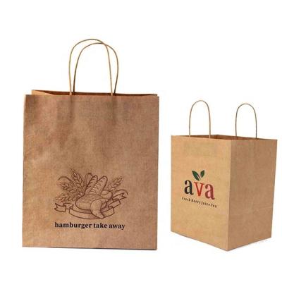 China Recycled materials take out food packaging for custom treat sandwich wedge bread paper bag with your own logo for sale