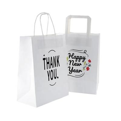 China Recycled Materials Fashion Gift Package Shopping Mall White Luxury Paper Bag Thank You Bags For Boutique for sale