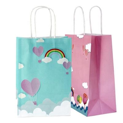 China Wholesale Recycled Materials Best Quality Birthday Party Paper Bag Shopping Custom Handle Colored Paper Bag for sale