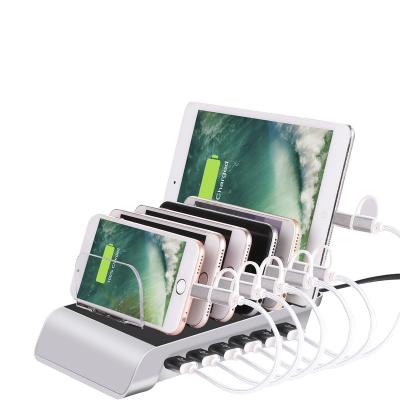 China YM-UD06 New 6 Smart Phone Charging Universal Desktop Tablet USB Charging Dock Multi-device Smartphone Left Station And Hub For iPhone Tablet for sale