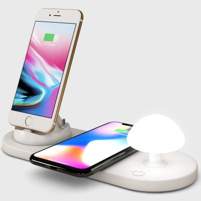 China White Color Tablet YM-UD11 Night Room Lamp USB Function Multi USB Charger 3 PORTS Color Charge 3.0 Wireless Charger for sale