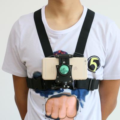 China 2021 Adjustable Hot New Smartphone Go Pro Phone Chest Strap Harness For Phone Holder Camera Mount Quick Clip For Gopros Phone for sale