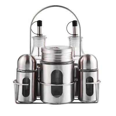 China Freshness Preservation Zibo Cooking Oil Storage Bottle Set, Frying Oil Bottle Spice Rack With Glass Bottles Glass Spice Jar Holder Set for sale