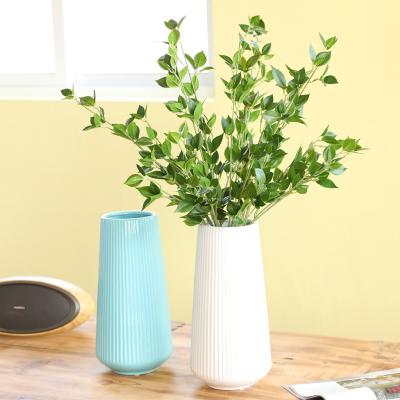 China Wholesale Home Decoration Cherry Tree Leaves Green Plant Simulation Plant Tops Flower Arrangement Accessories for sale