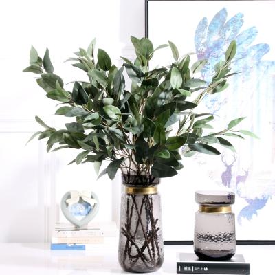 China Wholesale high simulation plant wool pulp silver leaf artificial flower arrangement new wedding home decoration for sale