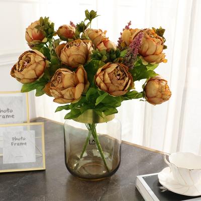 China Home flower wedding high quality wholesale high simulation living room Table decoration simulation peony for sale