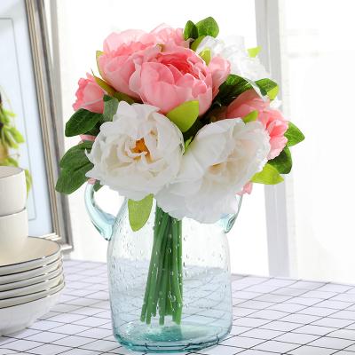 China 10 High Simulation Peony High-simulation Peony Flowers Artificial Peony Wedding Decoration Home Furnishing Decoration for sale