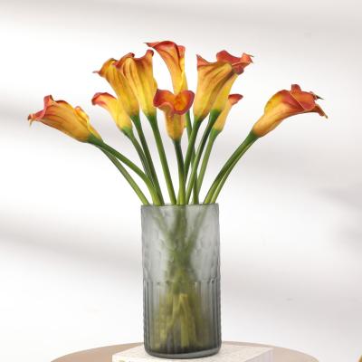 China High Simulation Artificial Flower Curved Zantedeschia Bedroom Flower Decoration High Quality Living Room Small Office Decoration for sale