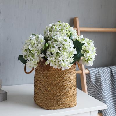 China High simulation 3D artificial hydrangea flowers decoration home decor high quality artificial flowers printing real touch silk hydrangea for sale