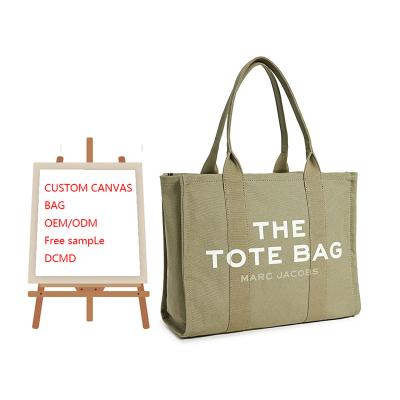 China Standard size organic logo eco tote custom printing cotton rope fabric shopping bag for sale